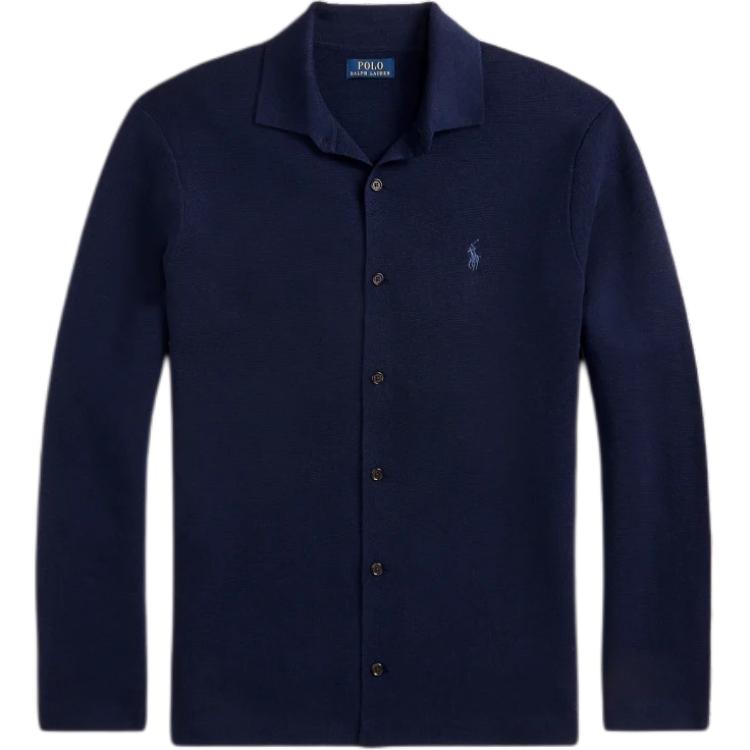 

Polo Ralph Lauren FW24 Пуловер мужской вязаный из шерсти на пуговицах Модный свитер Синий MNPOSWE16822024-400 M