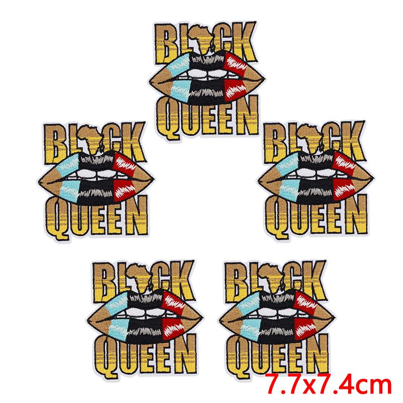 10PCS Fashion Black Girl Embroidered Patch Iron On Patches For Clothing Black Girl Magic Patches For Clothes Jackets Sewing DIY