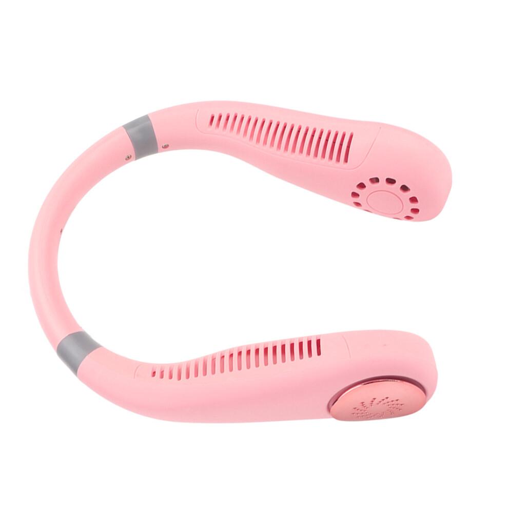 Silent & Portable Bladeless Neck Fan, Rechargeable & Efficient, for Men & Women, Perfect for Hot Weather Activities (Pink)