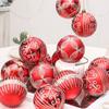 6pcs 8cm Painted Christmas Balls Ornament Plastic Christmas Tree Pendant  Home Xmas Decor