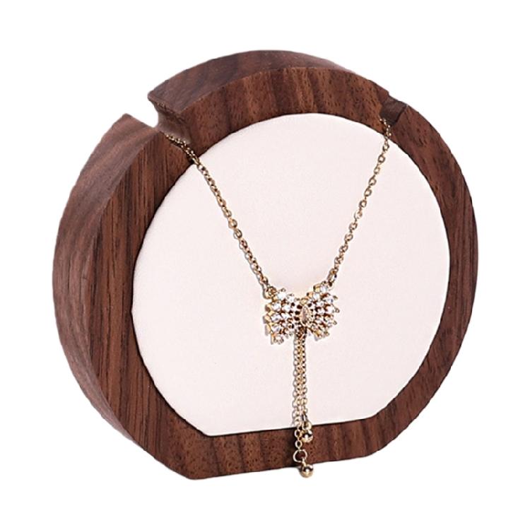 Multifunctional Walnut Jewelry Stand Velvets Surfaces Craft Exhibition Rack Wood Texture Suitable for Retail Home Styling