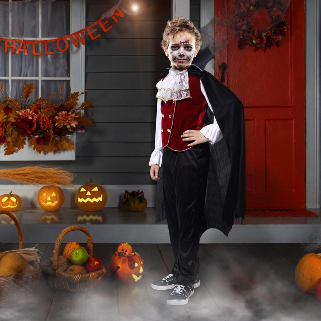 Angenster Halloween Costume Set for Set of Vampire Popular and Perfect for and Available In 3 Sizes Boys, 6-Piece Costumes, Funny, Christmas, Events,