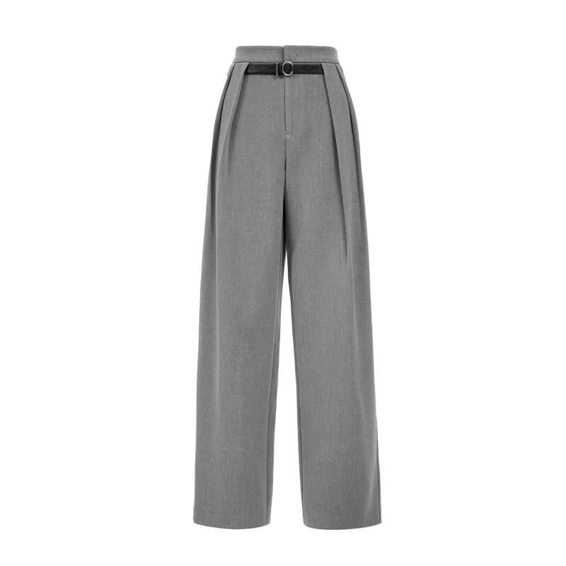 VEROMODA Women's High-Waisted Straight-Leg Suit Pants with Detachable Belt