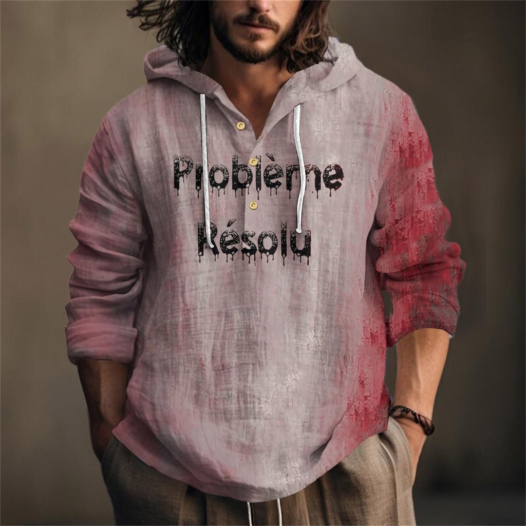 Halloween Printed Men's Shirt, Hooded Long-sleeved Hooded Spring And Summer Casual Daily Wear