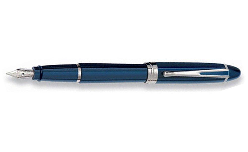 

Aurora Ipsilon Deluxe Blue Chrome Trim Fine Point Fountain Pen w/ - AU-B12CB-F