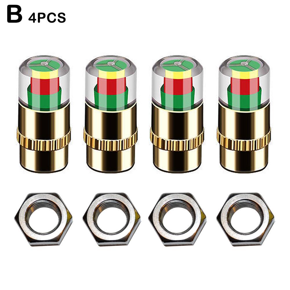 4pcs Car Tire Pressure Indicator Tire Pressure Gauge Indicator Alert Monitoring Valve Cap Sensor External Valve Detection