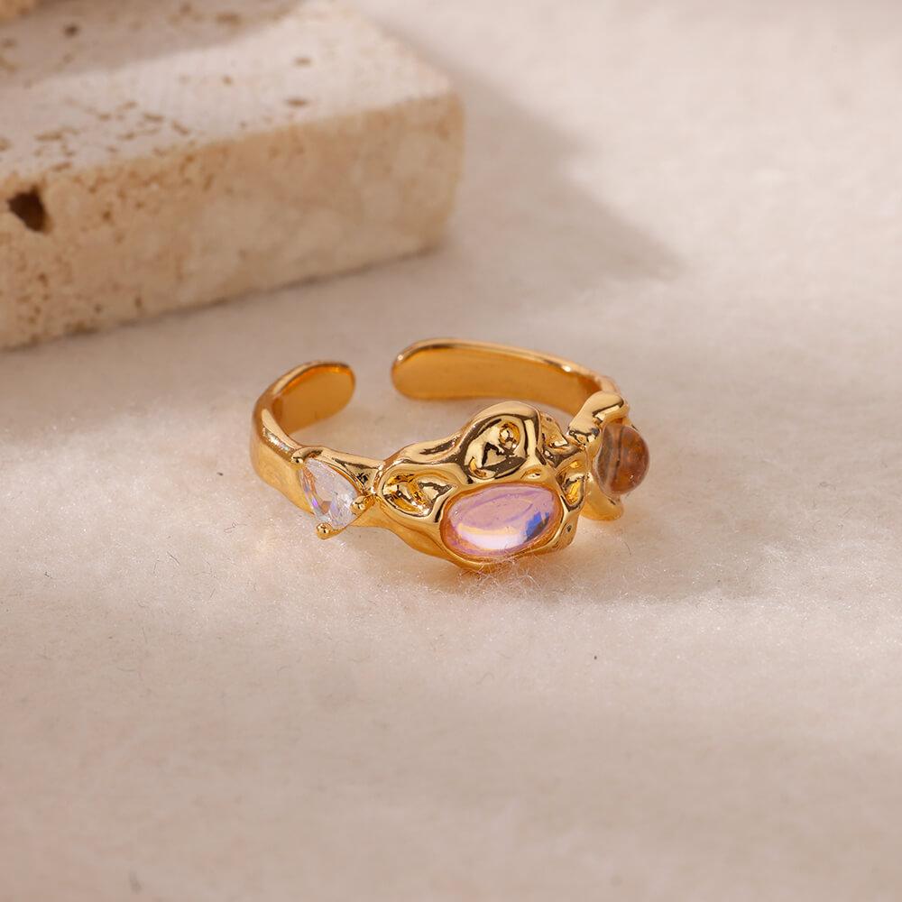 Vintage Stainless Steel Flower Rings for Women Gold Color Wedding Party Fashion Jewelry Anti Fading Accessories Birthday Gifts