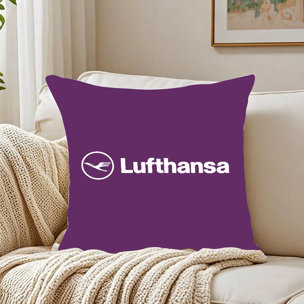 Lufthansa German Airlines Pillow Case Pattern Printed Pillowcase for Living Room Sofa Cushion Cover & Bedroom Decor