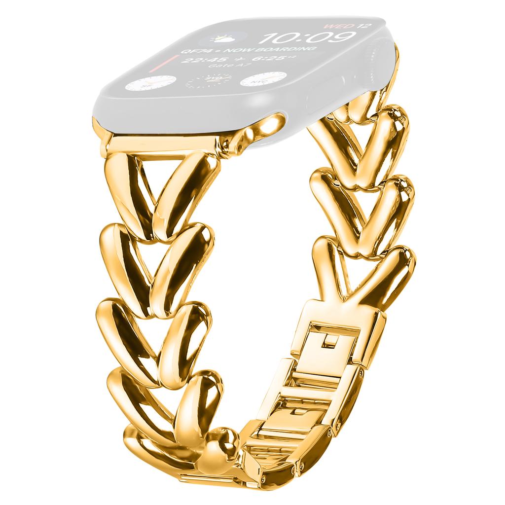 Armband für Apple Watch Serie 10 42mm/9 8 7 41mm/SE (2023) SE (2022) SE 6 5 4 40mm/3 2 1 38mm Gedrehtes Metall Zinklegierung Uhrenarmband