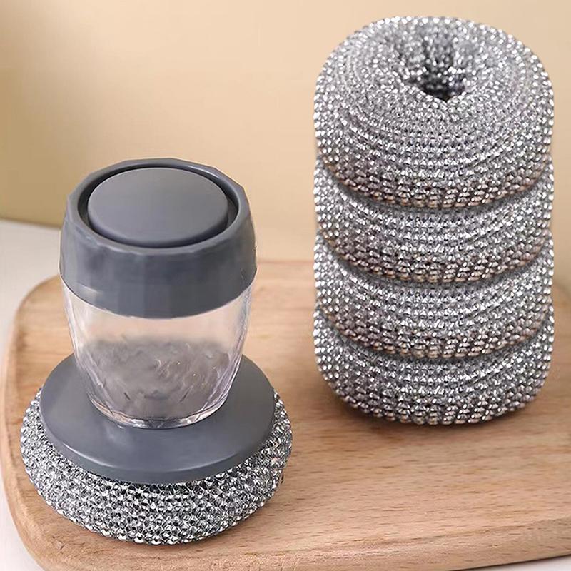 Durability Pots Cleaning Brush With Soap Detergent Dispenser,Gentle On Nonstick Cookware, For Home Restaurant Use