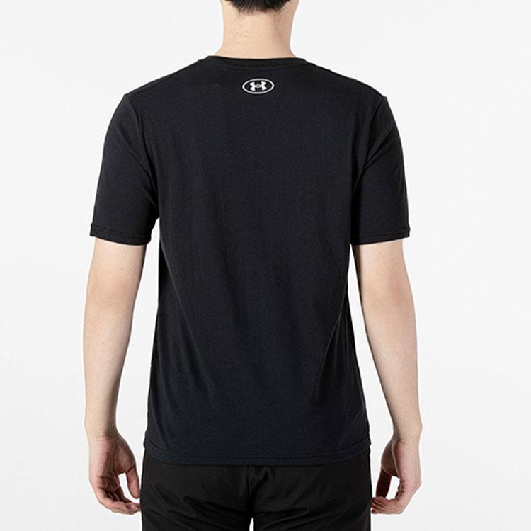 Under Armour Big Logo Print Short Sleeve Training T-Shirt Men Tops Black 1361673-001