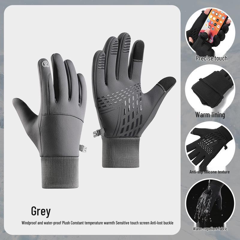 Unisex Windproof Touchscreen Cycling Gloves - Warm, Non-slip, Water-Repellent for Autumn/Winter