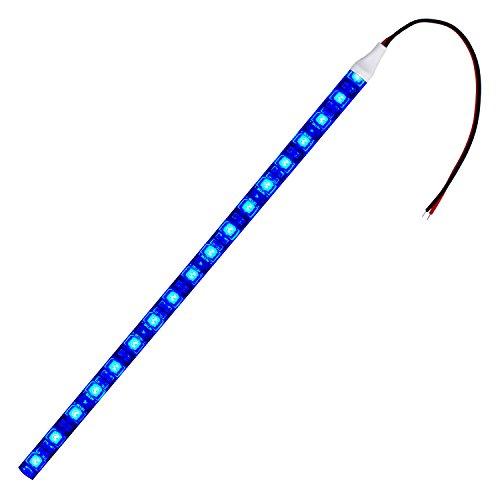 

[2 штуки] Світлодіодна стрічка, 12 В, водонепроникна, 3 чіпи, 30 см (чорна основа), світлого кольору: синій