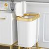 Kitchen Trash Can with Lid and Elevated Legs Plastic Waste Bin for Indoor Use Durable and Space-Saving Design Suitable for Home and Office