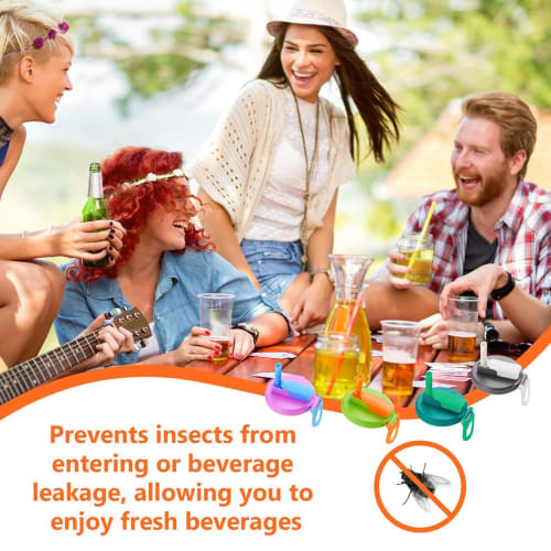 4-Pack Reusable Can Lids with Straws, Spill-Proof, and Easy-To-Clear Caps for Canned Drinks, Beer, and Juice, Includes Straws and Cleaning Brush