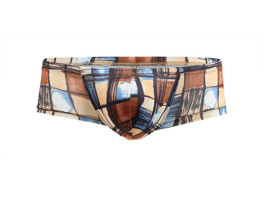 European and American Low-Rise Men's Head Print Mesh Underwear with Moisture-Wicking and Breathable Fabric