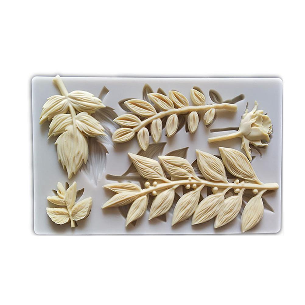 Leaf Shape Silicone Mold Fondant Cake Decorating Tools Home Baking Tool