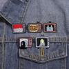 Cartoon Pixel Dinosaur Pink Brooch - Fun Alloy Badge for Clothing & Bags