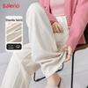 Baleno Women's High-Waisted Chenille Wide-Leg Casual Trousers