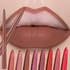 1PC Matte Brown Lip Liner Pencil Long Lasting and Waterproof Red Lip Contour Matte Lipstick Fill Pen Lips Makeup 12 Colors