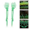 Realistic Glowing Skeleton Hand With Adjustable Fingers Halloween Yard Decoration Plastic Waterproof For Eerie Themes