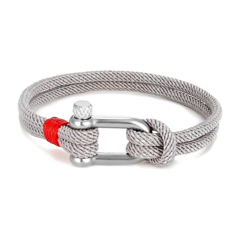 Männer Doppel Strang Armband Frauen Schäkel Seil Armbänder Outdoor Survival Armreif