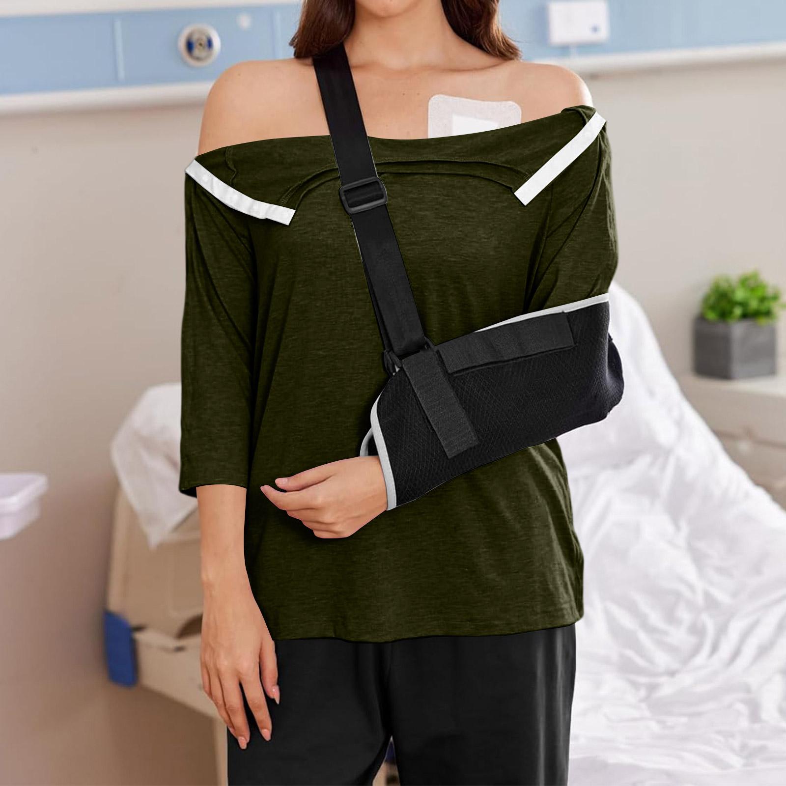 

Women s Shoulder -specific Tear-away Color Three-quarter Sleeve Top/blouse With Button Closure. S