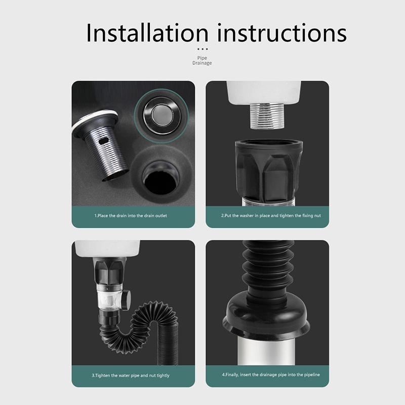 Flip Top Anti-Geruch Abflussrohr Set Küche Waschbecken Abfluss Versenkbare Desodorierung Filter Flexible Fallrohr Badezimmer Anti Verstopfung