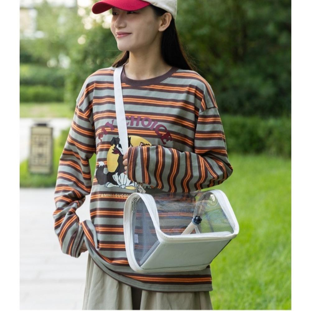 Bird Carrier Bag Transparent Window Breathable Portable Travel Cage with Perch for Parrots Small Birds Outdoor Handbag