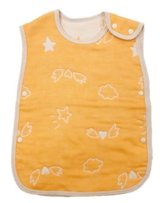 Angel Baby Made in Baby R661 Pajacyk, Japonia, 6-warstwowa gaza, Prezent, (Pomarańczowy)