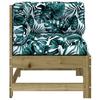 VidaXL Canapé d'angle avec coussins bois de pin imprégné 825547