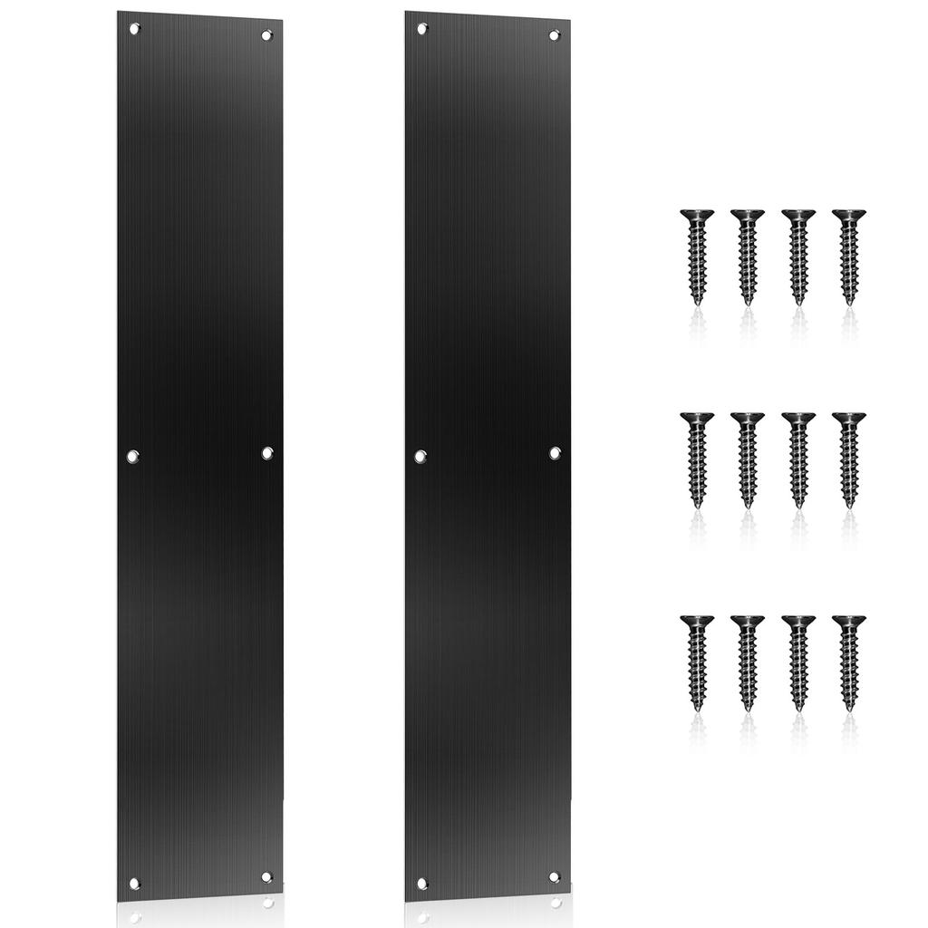 2Pcs Push Door Plate 11.5X3 Stainless Steel Door Push Plate Door Kick Plate,Brushed Doorplate Door Proection Metal Plate