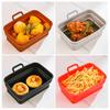 Square Silicone Air Fryer Liners Foldable Non-Stick Baking Tray with Grease Draining Grooves Heat-Resistant Dishwasher Safe Air Fryer Accessory