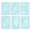 6Pcs Glow in Dark Tattoo Stickers, Lace Temporary Body Art for Hands, Waterproof Indian Mehndi Tattoos for Women Girls