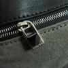 Great HIROFU Handbag Front Logo All Leather Tote Bag Black Leather Women Used