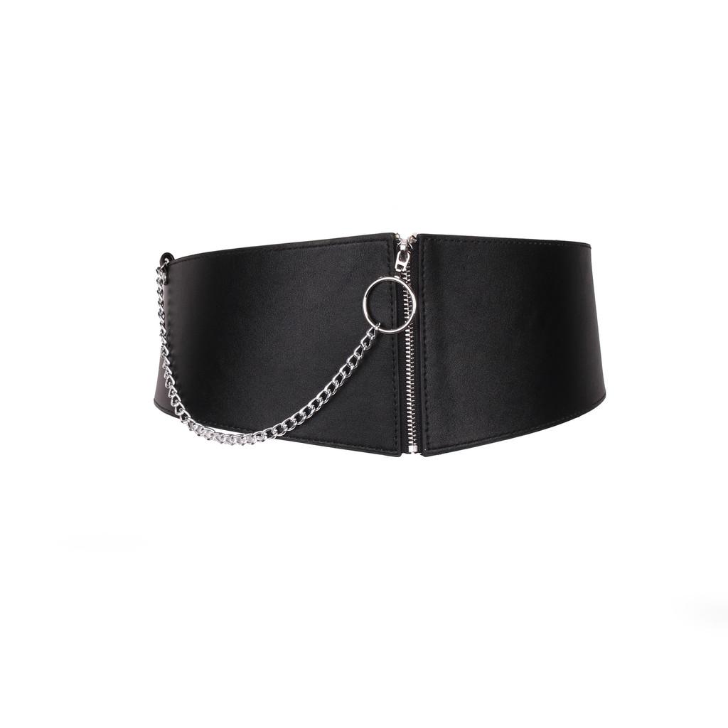 

Chain Simple Decoration Women Elastic Wide Belt Cummerbund For Youth Fashion