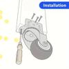 4 Pcs 1/1.25/1.5/2 Inch L-Shaped Side Mount Caster Wheels Small Rubber Furniture Castors Swivel Cartwheels for Trolley Cabinet