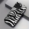 Zebra texture pattern tempered glass phone case suitable for iPhone 17 16 15 14 13 12 11 Pro/Max/Plus anti drop and shockproof
