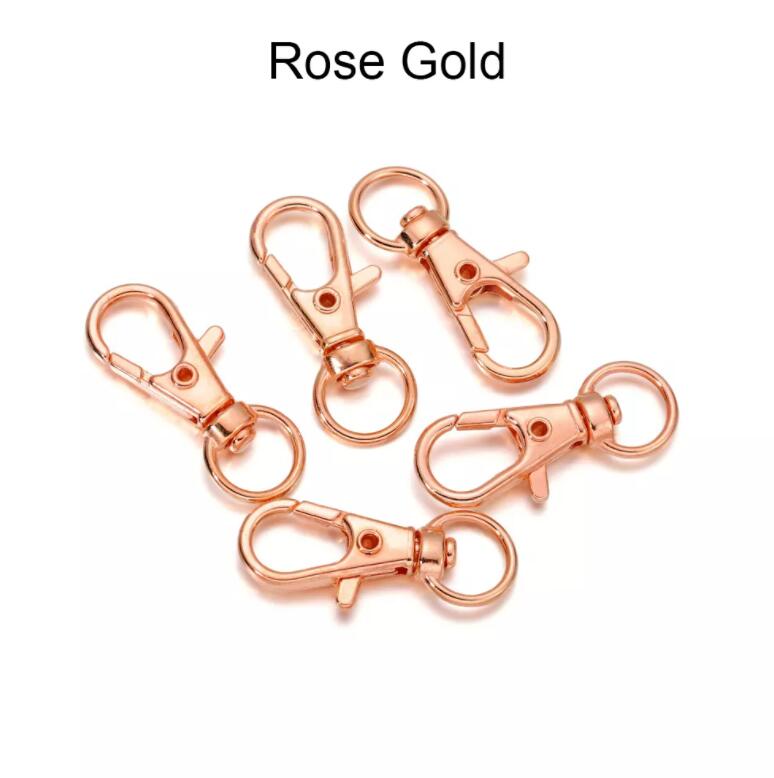 10Pcs/Lot Swivel Lobster Clasp Hooks Keychain Split Key Ring Connector for Bag Belt Dog Chains DIY Jewelry Making Findings