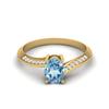 925 Sterling Silver Oval 1.28 CT Blue Topaz Gemstone Gold Plated Ring