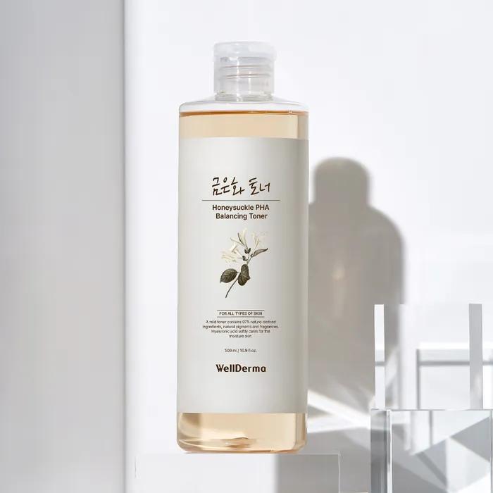 Welderma Gold and Silver Flower Paha Balancing Toner 500ml & Multi-Use Pad 70 Sheets Gift SET