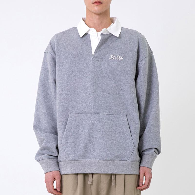KULTE Script Rugby Crewneck Melange Grey