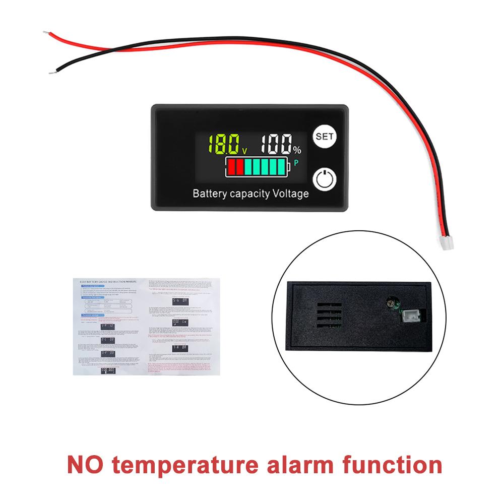 DC 8-100V Batterie Spannungsmonitor Messgerät mit Alarm Lithium-Ionen Kapazitätsanzeige LCD-Display für Blei-Säure Ternäre Eisenbatterie