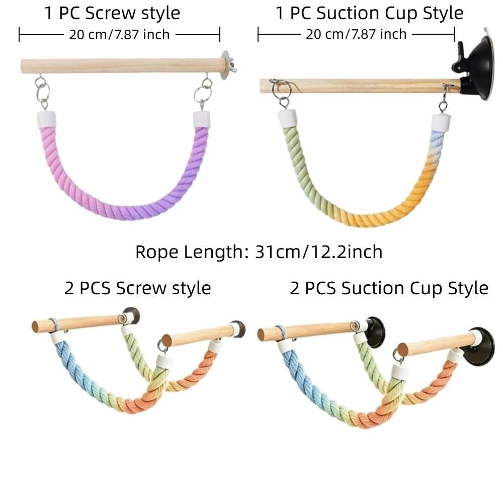 Bite Resistant Parrot Climbing Perch Suction Cup Hanging Bird Swing Bird Swing Toy  Bird Cages