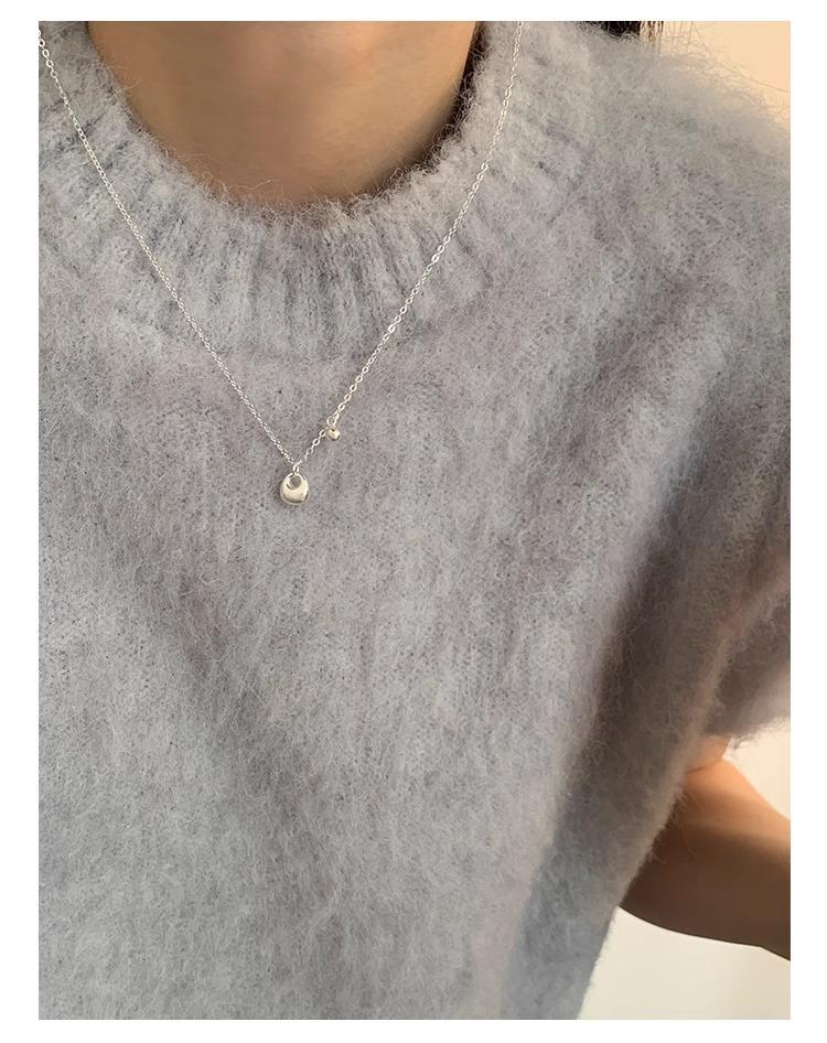 Korean-Style Sterling Silver Money Bag Necklace - Women's High-End, Versatile Clavicle Chain