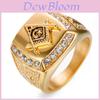 Fashion Rhinestone Masonic Symbol Mens Ring With Elegant Gold Alloy Finish For Hip Hop And Street Style