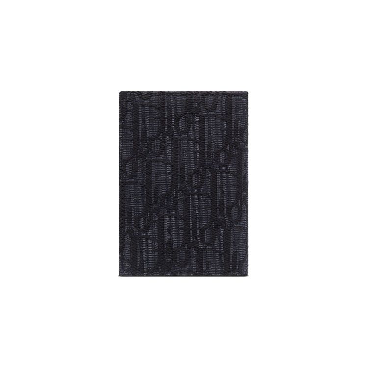Dior Klassischer Monogramm-Druck Zweifach-Leder-Kartenhalter Herren Kartenhalter Schwarz 2ESCH138YSE-H03E