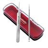 Kapusi Blackhead Tweezers, Precision Tweezers for Blackhead Removal, Acne Removal, Blackhead Removal, Ultra-Fine Needles, Storage Case (2, Red)