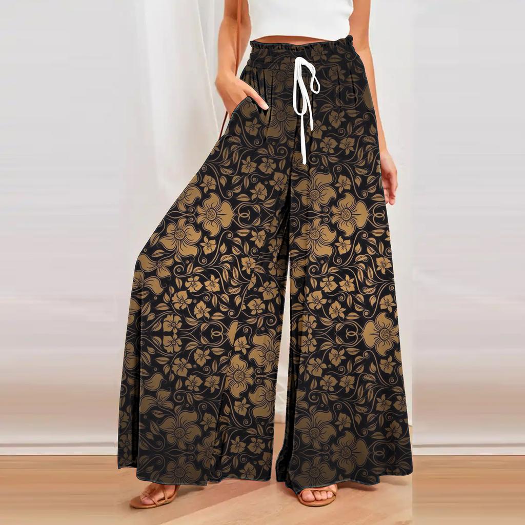 Women's Casual Pants Loose and Thin Wrinkled Wide-leg Trousers