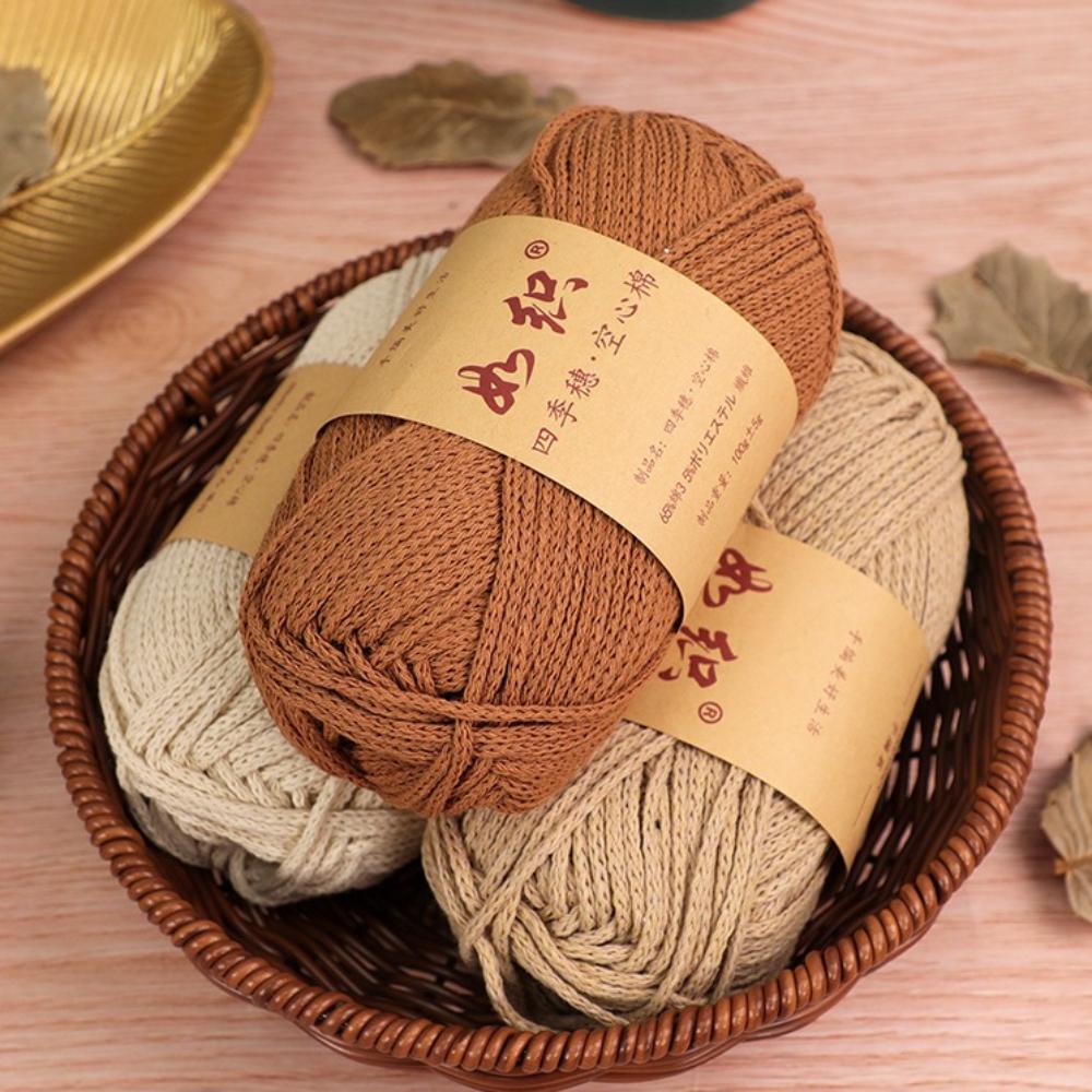 85M/roll Crochet Thread Macrame Rope 65% Cotton Wool Line Yarn  Knitter Crochet Bag